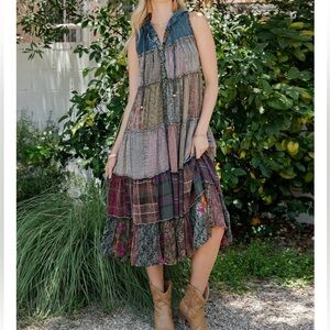 Like New Young Threads All About You Bohemian Patchwork Midi Dress\Duster, Med